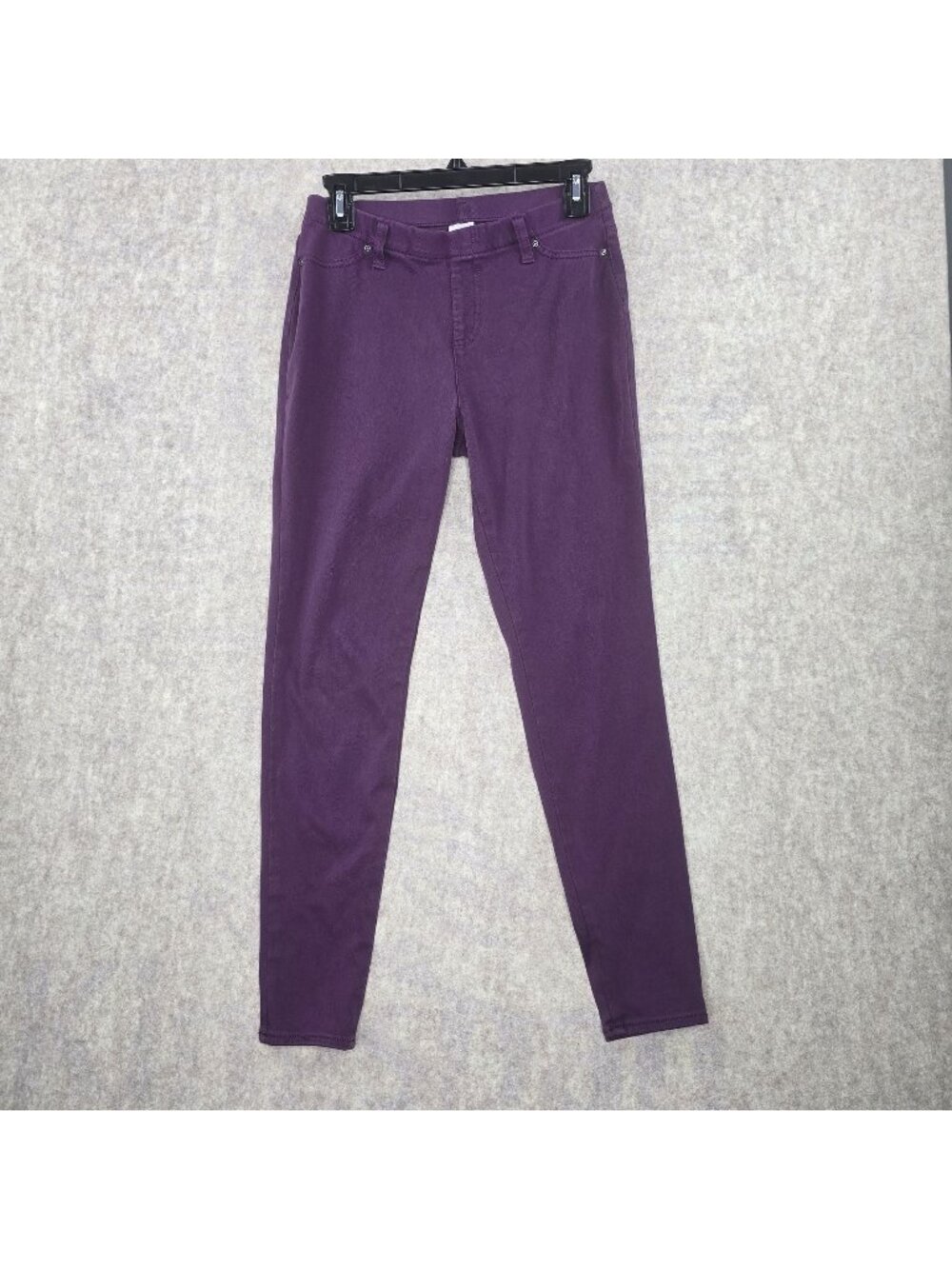 Time And Tru Womens Skinny Pants Purple Size M Stretch Cotton Blend